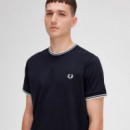 Camiseta con Ribete con Dos Franjas  FRED PERRY