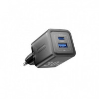 VENTION Cargador de Pared Gan Usb-c/usb-a 30W Negro