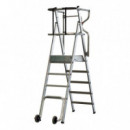 Escalera Aluminio Plegable Guardacuerpos con Plataforma AIRMEC (5 Peldaños)