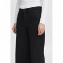 Vaqueros Mujer Vaqueros ICHI Twiggy Raven Wide Black
