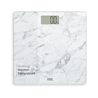 Ade Bascula Digital de Baño BE2306-5 Amina de Vidro Diseño Marmol Blanco hasta 180KG  LALO