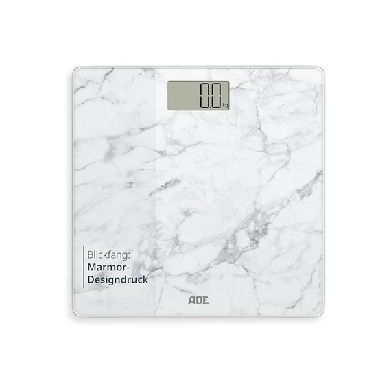 Ade Bascula Digital de Baño BE2306-5 Amina de Vidro Diseño Marmol Blanco hasta 180KG  LALO