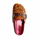 Zuecos Piel Estampado Animal Beulah  GIOSEPPO