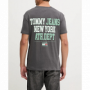 Camiseta TOMMY JEANS Gris Oscura Logo Espalda