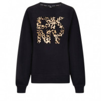 Flocking Logo Pullover Black/ Black Whis  DKNY