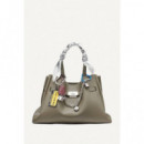 Bryar Lg Satchel Utility Green  DKNY