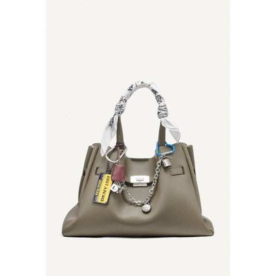 Bryar Lg Satchel Utility Green  DKNY