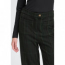 Pantalones ICHI Kate Woolley Black Green Check