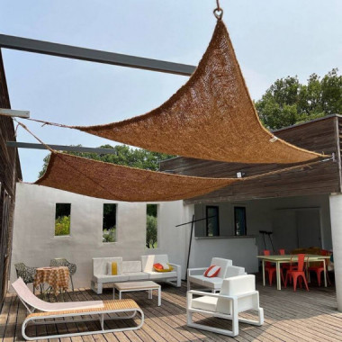 Lona de Sombra- Fibra de Coco Artesanal- 4X4X4 Metros- la Scourtinerie®- Exterior  LA SCOURTINERIE