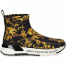 Botin Licraprint Oro+negro  VERSACE JEANS