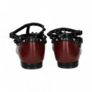 Bailarina Gilda y Tachas Piel Burdeos  EXE