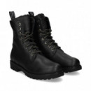 Botin Cremallera+cordon Napa Negro  PANAMA JACK