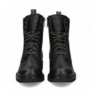 Botin Cremallera+cordon Napa Negro  PANAMA JACK