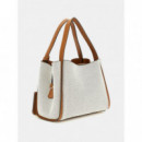 Mini Bolso Al Hombro Nicolette de Lienzo de GUESS