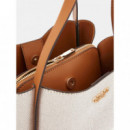 Mini Bolso Al Hombro Nicolette de Lienzo de GUESS