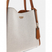 Bolso Al Hombro Nicolette de Lienzo de GUESS
