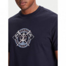 Cn Ss Marina Embroidery Tee Smart Blue  GUESS