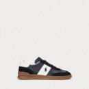 Leather/suede-hrt Aera Pp-sk-ltl Blk/wht  RALPH LAUREN