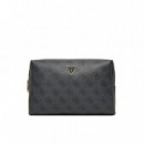 Zamira Large Top Zip Coal Logo  GUESS