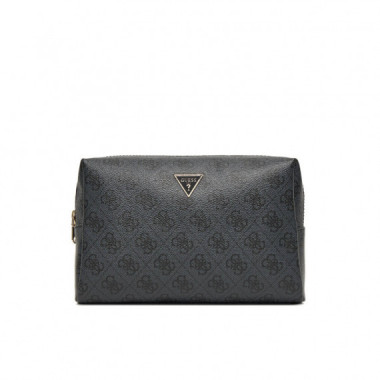 Zamira Large Top Zip Coal Logo  GUESS