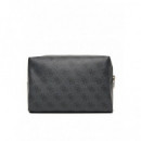 Zamira Large Top Zip Coal Logo  GUESS