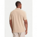 Polo Ss Logo Jcrd Collar Desert Mud  GUESS