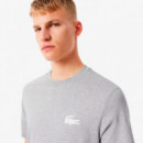 Camiseta Loungewear con Estampado de Cocodrilo  LACOSTE