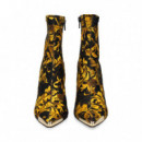 Botin Print Lica Oro+negro  VERSACE JEANS
