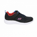 Bounder Black Synthetic / Black Textile / Red & Blue Trim SKECHERS
