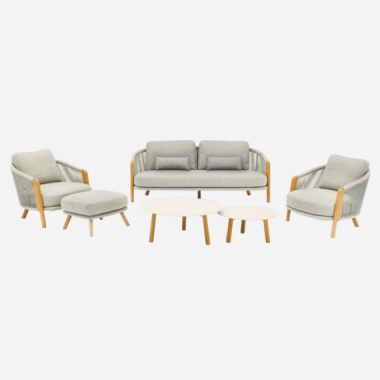 Conjunto de Jardín Sands- Color Gris Niebla- 4 Plazas- Essentials®- Exterior  ESSENTIALS