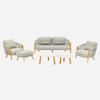 Conjunto de Jardín Sands- Color Gris Niebla- 4 Plazas- Essentials®- Exterior  ESSENTIALS