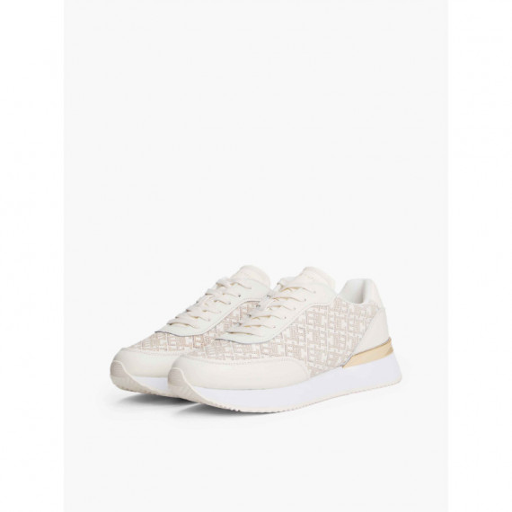 Zapatillas de Piel con Monograma Th de TOMMY HILFIGER