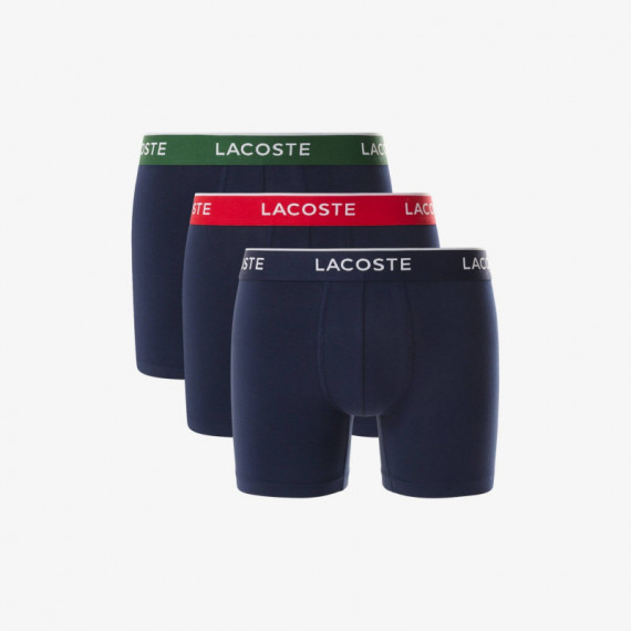 Pack de 3 Boxers Longs Marine/vert-rouge  LACOSTE