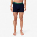 Pack de 3 Boxers Longs Marine/vert-rouge  LACOSTE