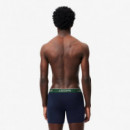 Pack de 3 Boxers Longs Marine/vert-rouge  LACOSTE