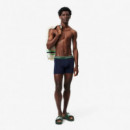 Pack de 3 Boxers Longs Marine/vert-rouge  LACOSTE