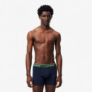 Pack de 3 Boxers Longs Marine/vert-rouge  LACOSTE