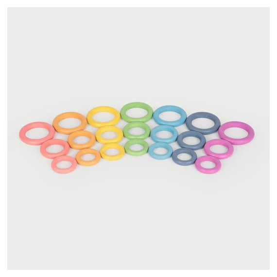Aros de Madera Arcoiris (21 Piezas)  TICKIT - Guanxe Atlantic Marketplace