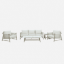 Conjunto de Jardín Moorea- 5 Plazas- Madera Acacia Fsc- Beach Look- Arena Negra®- Interior y Exterior  ARENA NEGRA