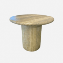 Mesa Auxiliar de Jardín Mergui- 60 Cm ø- Material Concreto- Look Travertino- Arena Negra®- Interior y Exterior  ARENA NEGRA