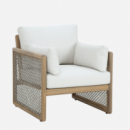 Conjunto de Jardín Hue- 5 Plazas- Madera Acacia Fsc- Efecto Teca Rosa- Arena Negra®- Interior y Exterior  ARENA NEGRA