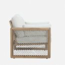 Conjunto de Jardín Hue- 5 Plazas- Madera Acacia Fsc- Efecto Teca Rosa- Arena Negra®- Interior y Exterior  ARENA NEGRA