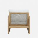 Conjunto de Jardín Hue- 5 Plazas- Madera Acacia Fsc- Efecto Teca Rosa- Arena Negra®- Interior y Exterior  ARENA NEGRA