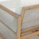 Conjunto de Jardín Hue- 5 Plazas- Madera Acacia Fsc- Efecto Teca Rosa- Arena Negra®- Interior y Exterior  ARENA NEGRA