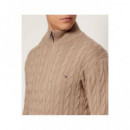 Sueter Jersey TOMMY HILFIGER Classic Cotton Cable Zip Mock
