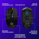 Ratón Gaming Inalámbrico LOGITECH G305 Lightspeed 12.000 Dpi Negro