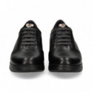 Blucher Elasticos Piel Negro  FLUCHOS