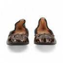 Bailarina Lazo Charol Leopardo Cuero  UNISA