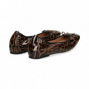 Bailarina Lazo Charol Leopardo Cuero  UNISA