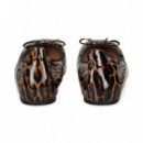 Bailarina Lazo Charol Leopardo Cuero  UNISA